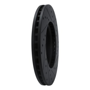 Buick Enclave Brake Rotor (1) - Front Right - R1 Concepts - Drilled & Slotted - Black - `17-`25